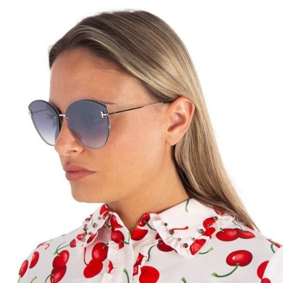NEW TOM FORD SUNGLASSES FT1106 16C PALLADIUM WOMEN CAT EYE EYEWEAR TF1106 16C